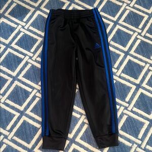 Adidas Kids Black and Blue Track Pants